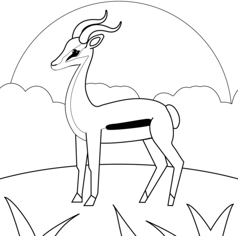 Antelope From Cartoon Antelopes Coloring Page